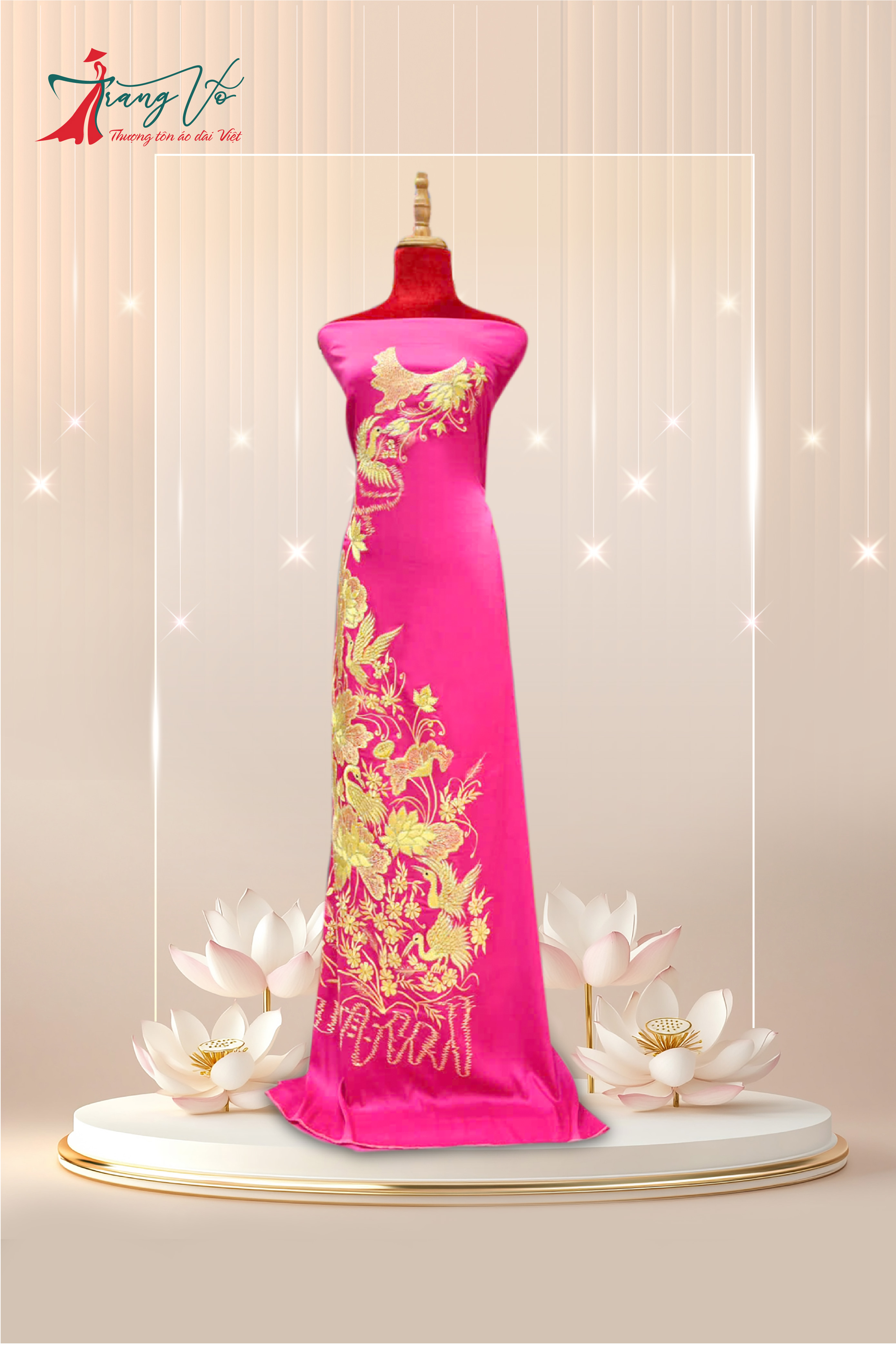 LỤA ÁNH SAO THÊU LẮC TAY SẮC HỒNG #29102401